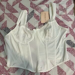 Shein | White Lace Bustier Top